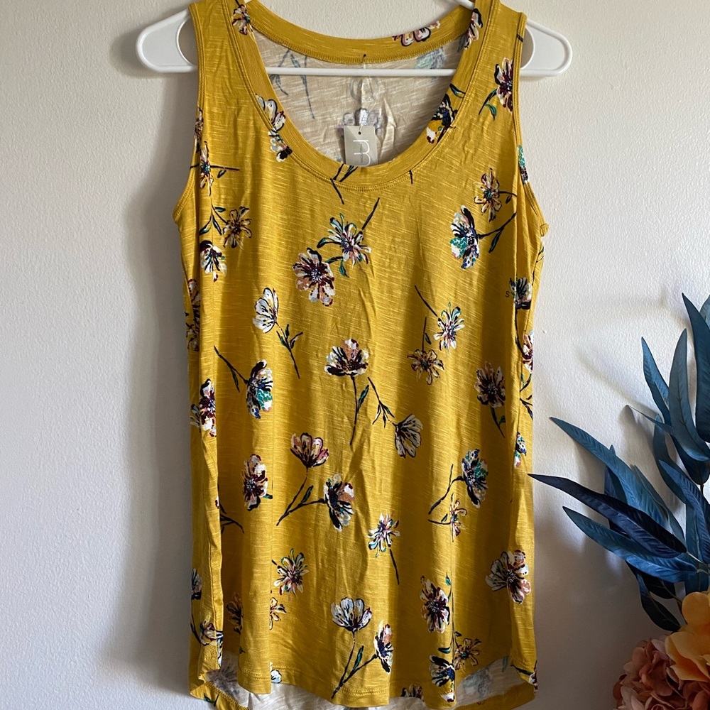 Yellow Flowery Tank Top NWT